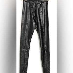 AFRM Los Angeles Black Faux Leather Vegan Pull On Pants Size L